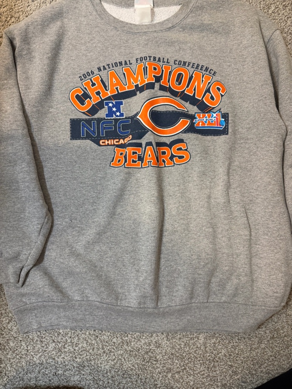 NFL Chicago Bears Gray Orange Navy Champions Sweatshirt